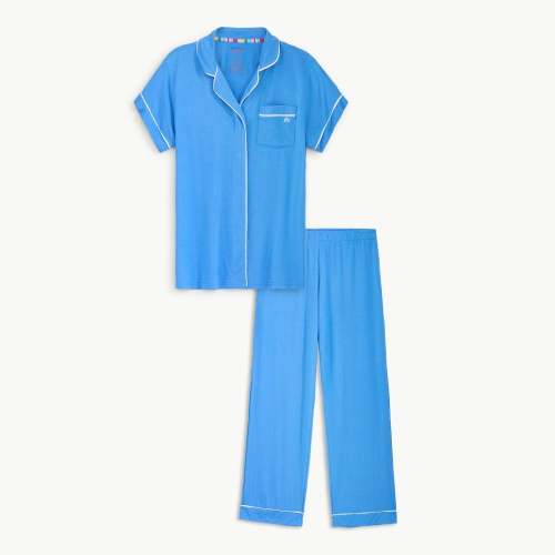 women's seaport blue modal magnetic classic with a twist short sleeve – Magnetic Me
