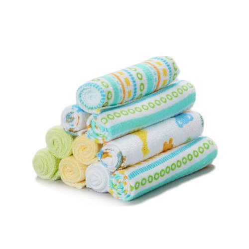 Spasilk 10 pack Soft Terry Washcloth- Yellow Stripes