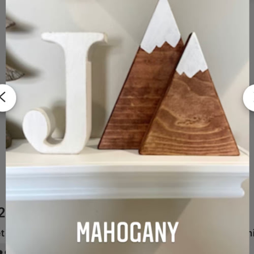 Set of 2 Wooden Mountains, Nursery Decor, Rustic Mini Mountains, Woodland Nursery, Mini Mountain