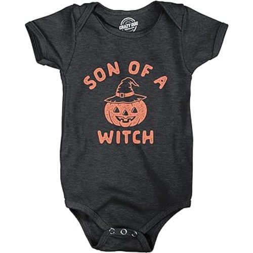 Son of A Witch Baby Bodysuit Funny Halloween Jack-o-Lantern Infant Jumper
