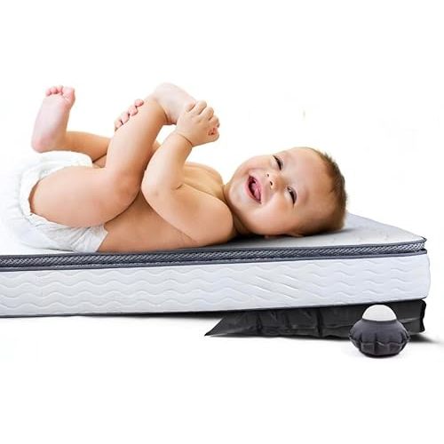 Inflatable Crib Wedge Congested Babies - Under Mattress Sleep Support - Parent Designed - No Batteries or Cords. Adjustable Crib Wedge for Acid Reflux, Allergies and Nasal Congestion