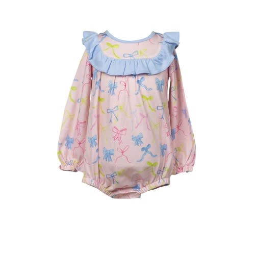 Ribbon Party L/S Girl Bubble | Posh Tots Children's Boutique