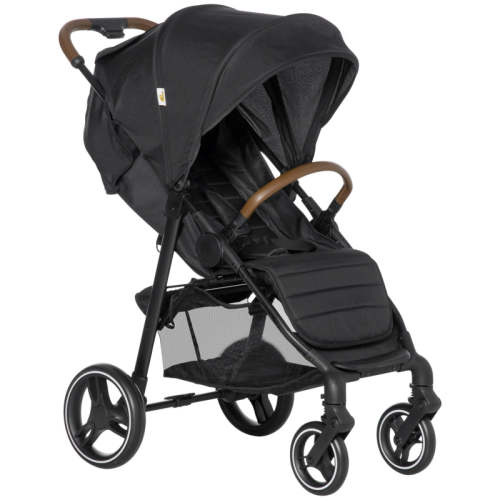 Qaba 1-Click-Foldable Toddler & Baby Stroller, Lightweight Stroller, Black