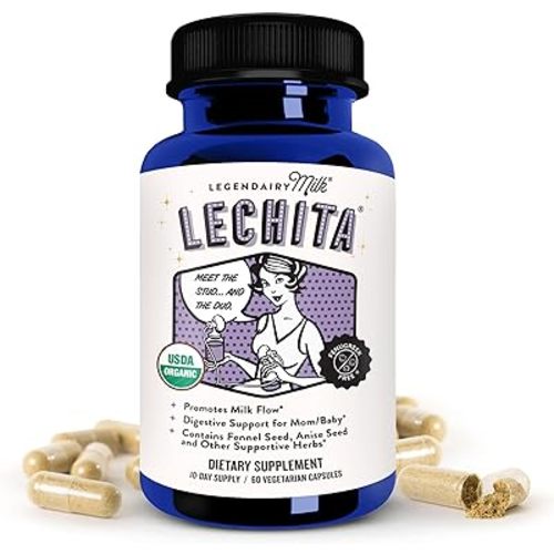 Legendairy Milk Lechita, Supports Milk Flow, Organic Fenugreek Free Breastfeeding Supplement, Organic Fennel & Anise, Made in USA, 60 Vegan Capsules