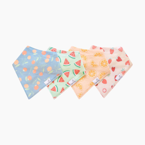 Copper Pearl Printed Bandana Bib Set (4-Pack) - Clementine