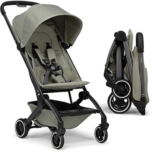 Joolz AER+ Lightweight & Compact Travel Stroller - Portable One-Hand Fold Design - Ergonomic Seat for Infant & Toddler (up to 50 lb) - XXL Sun Hood - Stroller for Airplane -Travel Pouch -Sage Green