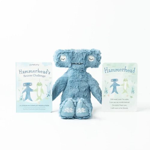 Slumberkins 14" Hammerhead Kin, Affirmation Card & Storybook Set | Promotes Conflict Resolution, Social Skills & Responsibility | Social Emotional Development | Soft Plush for Toddlers & Preschoolers