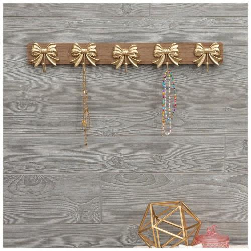 Gold Bow Wall Decor With Hooks