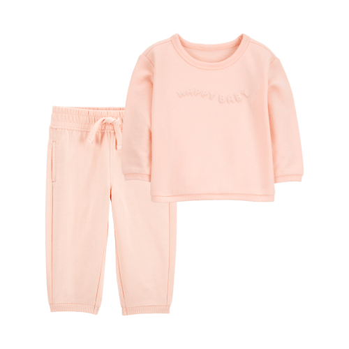 Baby 2-Piece French Terry Pullover & Pant Set - Pink | Carter's