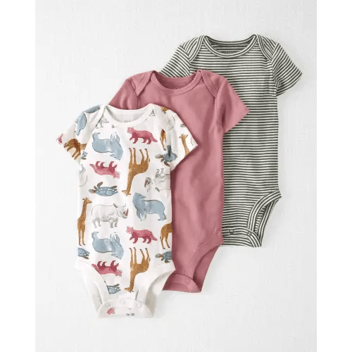 Baby 3-Pack Organic Cotton Rib Bodysuits - Little Planet | Carter's