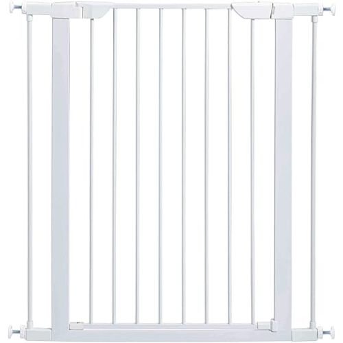 MidWest Homes for Pets 39 Inches Tall Walk-Through Steel Pet Gate, Pressure Mounted Dog Gate Measures 29 - 38 Inches Wide & Includes two 3-Inch-Wide Extensions, White