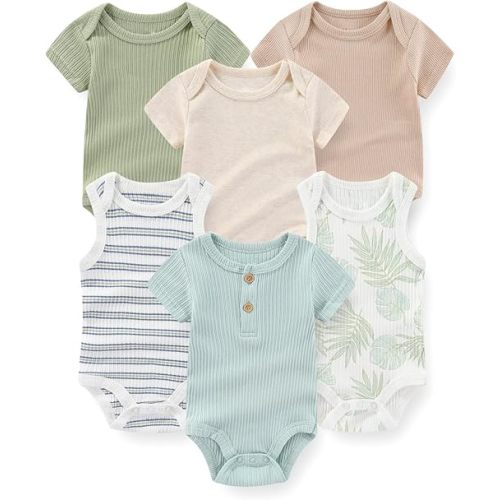 Fashion Baby Boy Girl Bodysuits 6-Pack Casual Cotton Soft Infants Outfit New born Clothes