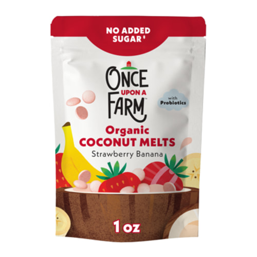 Once Upon a Farm Organic Coconut Melts, Strawberry Banana, 1oz Bag