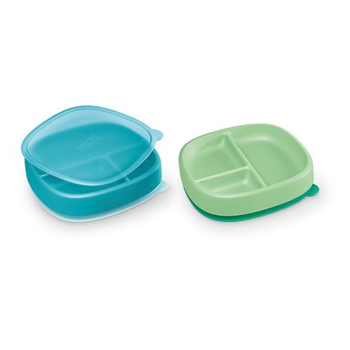 NUK Suction Plates and Lid, Assorted, 2 Pk, 6+ Mos