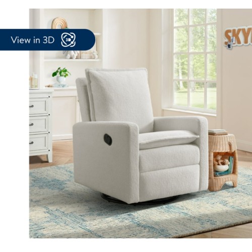 Soho Baby Coventry Glider Recliner Boucle White