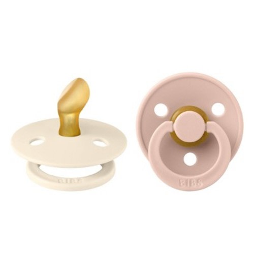 Bibs Colour Anatomical Nipple Latex Pacifier - 2pk, Color: Ivory/Blush