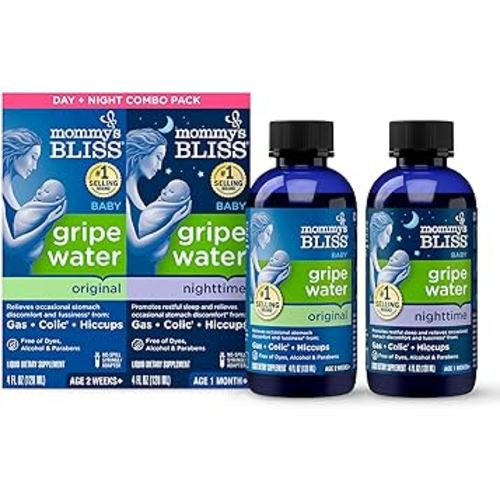 Mommy's Bliss Gripe Water for Babies with Gas, Colic or Stomach Discomfort Day & Night Combo