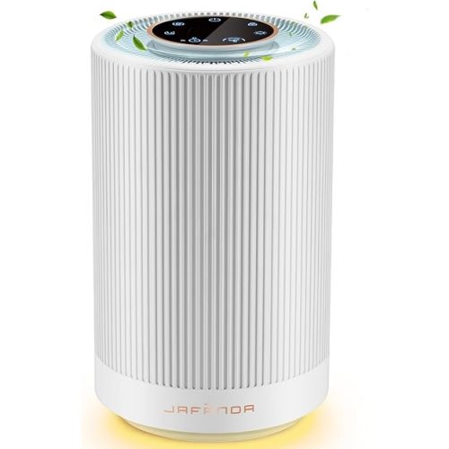 Jafanda Air Purifiers for Home Bedroom, True HEPA 13 Coverage 450 sqft, 23 dB Air Cleaner with Brushless Motor, Effectively Remove Pollen Dust and Odor to Prevent Seasonal Air Diseases, Night Light