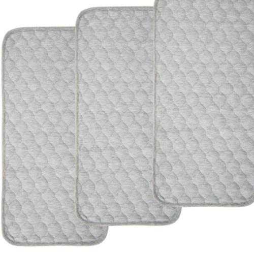 BlueSnail Quilted Thicker Waterproof Changing Pad Liners 3 Count(Gray 13” x 27”)