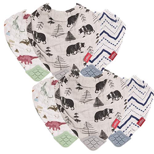 Nuby Reversible 100% Natural Cotton Muslin Teething Bib