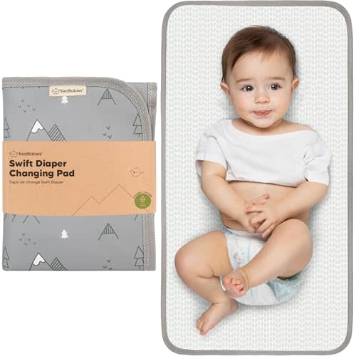 KeaBabies Portable Diaper Changing Pad, Easy Wipe Clean - Foldable Waterproof Baby Changing Mat for Diaper Bag, Compact, Lightweight, Baby Changer Travel Essential, Machine Washable (Woodland)
