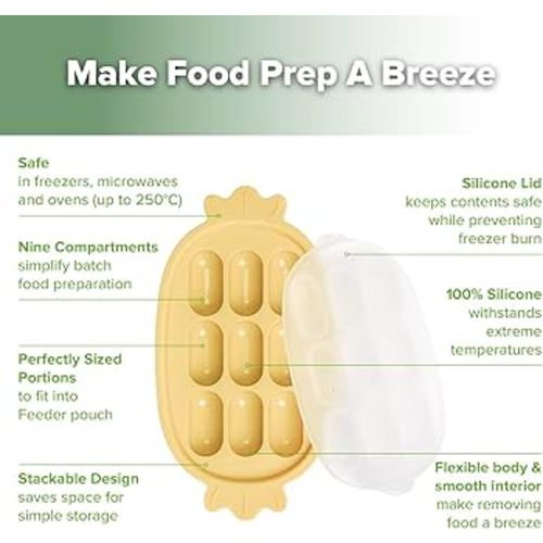 Amazon.com : Haakaa Baby Popsicle Mold - Baby Food Maker & Breastmilk Teething Freezer Tray - BPA Free Silicone-Green : Baby