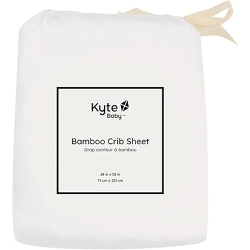 Kyte Baby Soft Crib Sheet - Standard Fitted Crib Sheet Made with Rayon from Bamboo, Ultra-Gentle and Breathable (Cloud)