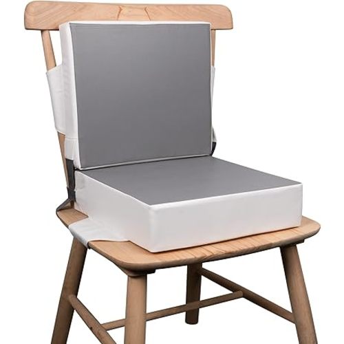 Kalawen Booster Seat for Kitchen Chair, Upgraded 2Pcs PU Washable Straps Safety Buckle Kids Toddler Booster Seat for Table