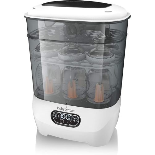 Baby Brezza Bottle Sterilizer and Dryer Advanced – 33% Faster - Largest Capacity Steam Sanitizer - Universal Sterilization Machine for All Bottles + Pump Parts - HEPA Air Filter