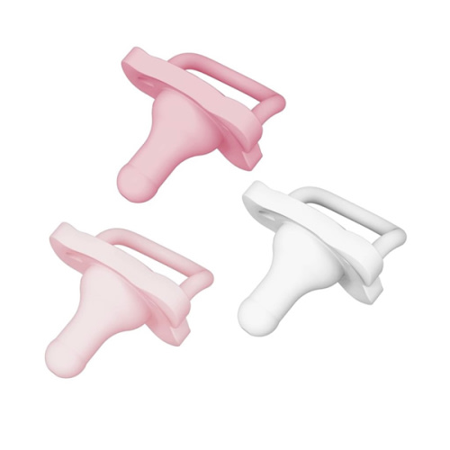 Dr. Brown's HappyPaci 100% Silicone Baby Pacifier, Contoured One-Piece Design, White, Pink, Light Pink, 0-6m, BPA-Free, 3 Pack