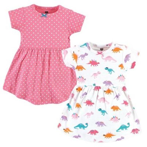 Hudson Baby Baby Girls Cotton Dresses, Cuteasaurus, 6-9 Months