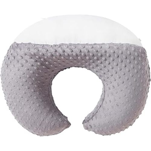 Nursing Pillow and Positioner for Breastfeeding, Ultra Soft Baby Breastfeeding Pillows for More Support for Mom and Baby, with Premium Removable Cover (Rose Gray)