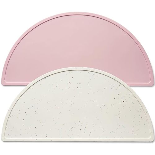 Silicone Placemats for Babies, Toddlers & Kids, BPA-Free Non-Slip Baby Table Mat Food Mats, 2 Pack