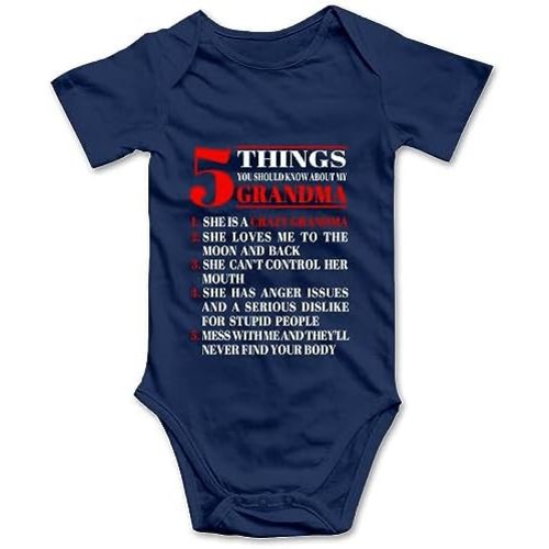 DOQOSESHY 5 Things You Should Know About My Grandma Funny Baby Bodysuit Infant Rompers