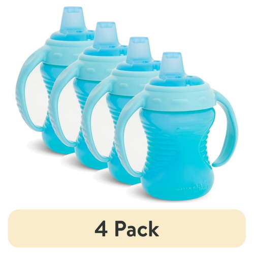 (4 pack) Munchkin® Mighty Grip® Infant Trainer Sippy Cup, 8 oz, Blue, Unisex
