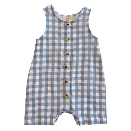 Blue Gingham / Organic Bay Shortie