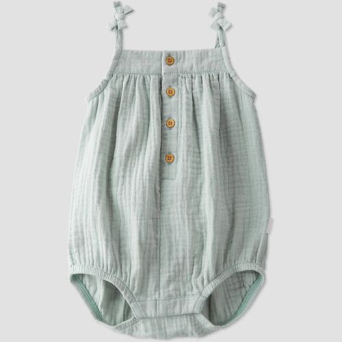 Little Planet By Carter's Organic Baby Girls' Gauze Bubble Mint Jumpsuit - Newborn
