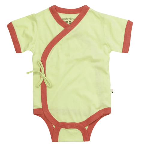 Baby Solid Short Sleeve Kimono Bodysuit