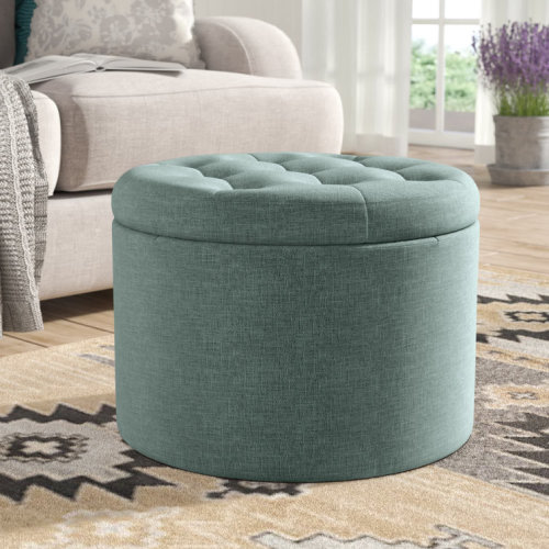 Stansell 22" Wide Tufted Round Storage Ottoman