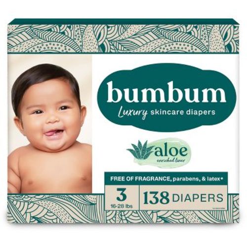 bumbum Luxury Skincare Disposable Diapers - Size 3 - 138ct