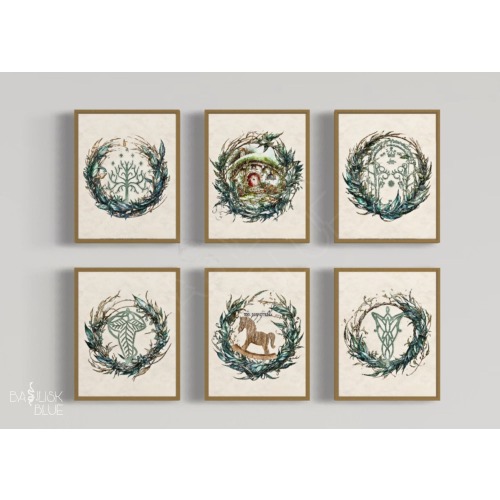 LoTR Inspired Nursery Art - Medieval Fantasy Wall Art - Rustic Nursery Decor - Fairytale Storybook Nursery - Digital Download - Printable
