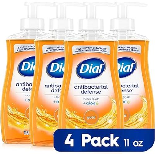 Dial Antibacterial Liquid Hand Soap, Gold, 11 fl oz (Pack of 4)