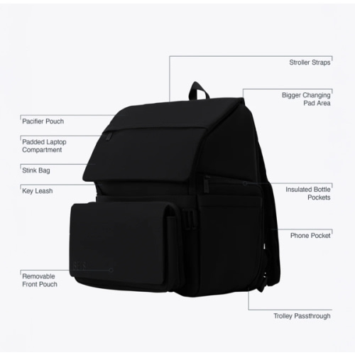 BÉIS 'The Ultimate Diaper Backpack' in Black - Best Backpack Diaper Bag in Black