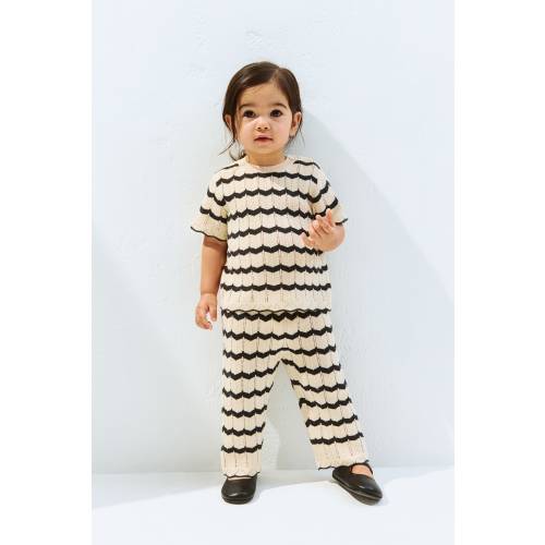 2-PIECE POINTELLE-KNIT COTTON SET: 9M