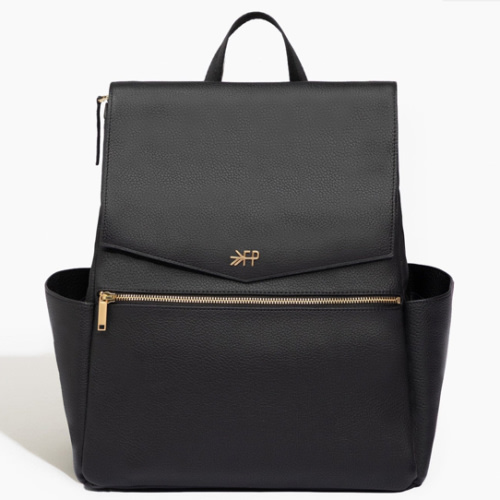 Ebony Classic Diaper Bag II | Black Vegan Leather Diaper Bag Backpack – Freshly Picked
