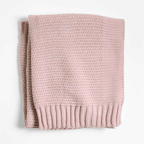 Bubble Knit Mauve Rose Baby Blanket