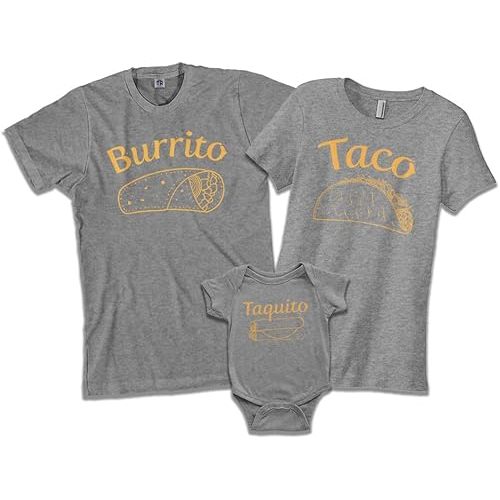Burrito Taco Taquito | Dad Mom Baby Matching Family Shirts Set