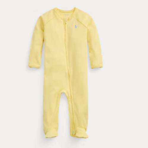 Ralph Lauren Cotton Interlock Footed Coverall