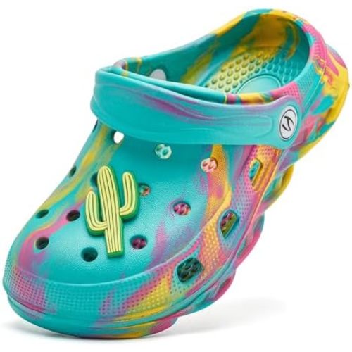 HOBIBEAR Boys and Girls Classic Graphic Garden Clogs Slip on Water Shoes(Toddler/Little Kids/Big Kids)