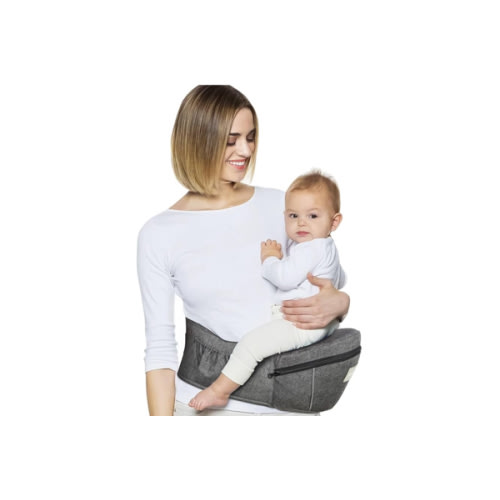 Baby Carrier with Hip Seat, Ergonomic Front Carrier for Newborns & Toddlers, Adjustable Waistband with Strong Support, Large Pocket Design, Grey